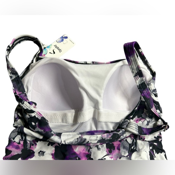 UPOPBY modest one piece swimsuit ruched shirred middle size 6 NWT - Picture 6 of 6